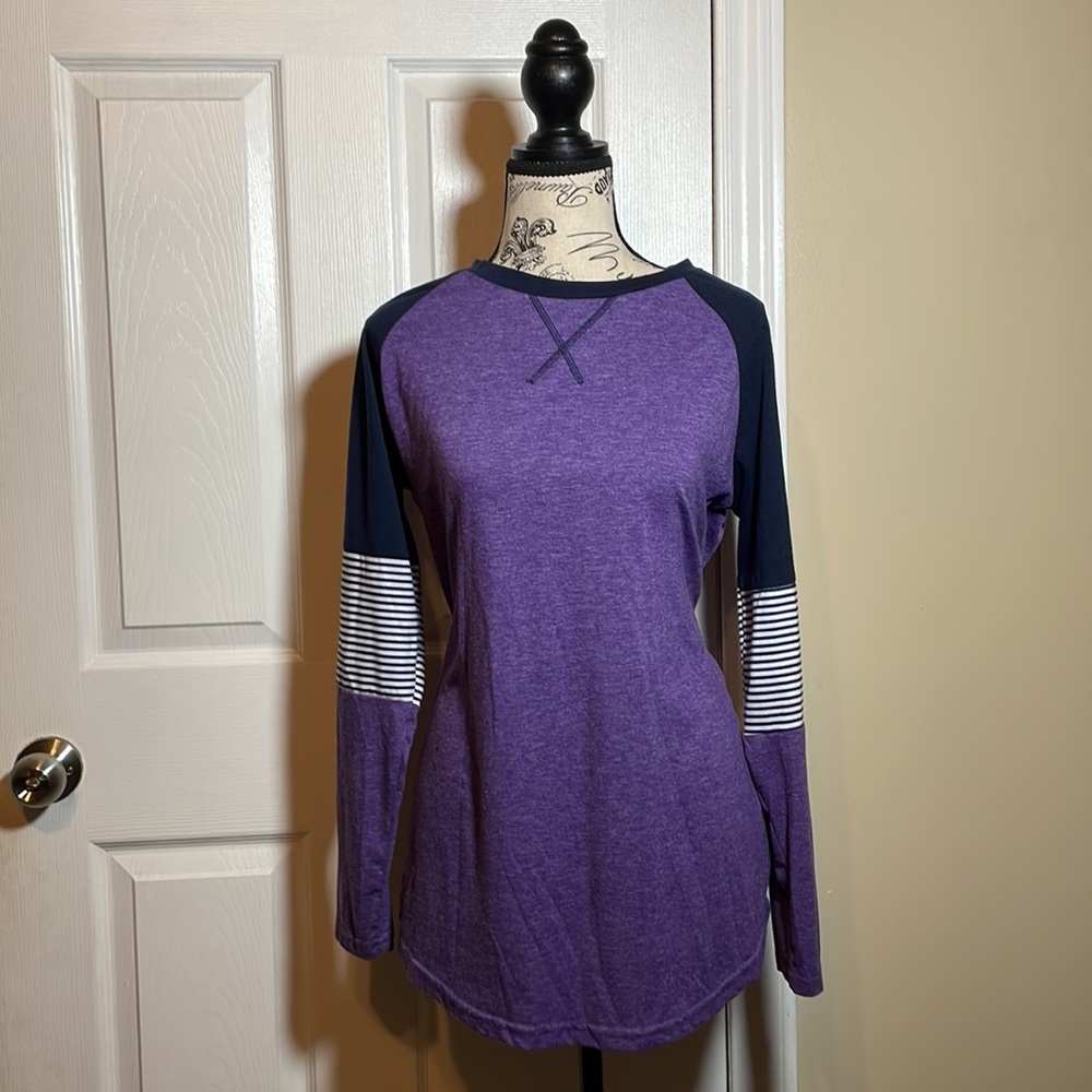 Purple/Navy long sleeve tee.